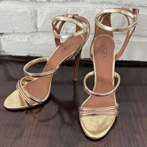 Alaia Gold Strappy Women's Heels 39